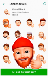 Screenshot 4 Memoji Boy Apple Stickers for WhatsApp android