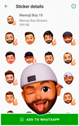 Screenshot 5 Memoji Boy Apple Stickers for WhatsApp android