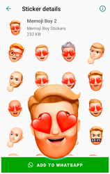Screenshot 3 Memoji Boy Apple Stickers for WhatsApp android