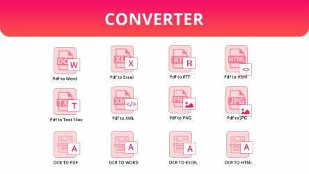 Screenshot 1 PDF Converter For Office : PDF to Word(Docx),XLS,PPTX,HTML,TXT & Word To PDF ,Images To PDF ,Excel to PDF ,OCR PDF windows