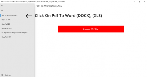 Captura de Pantalla 2 PDF Converter For Office : PDF to Word(Docx),XLS,PPTX,HTML,TXT & Word To PDF ,Images To PDF ,Excel to PDF ,OCR PDF windows